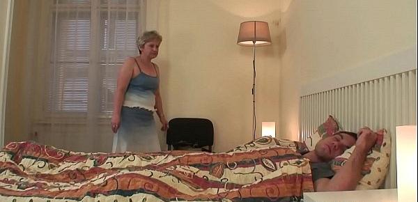  Old m. inlaw wakes him up for cheating sex